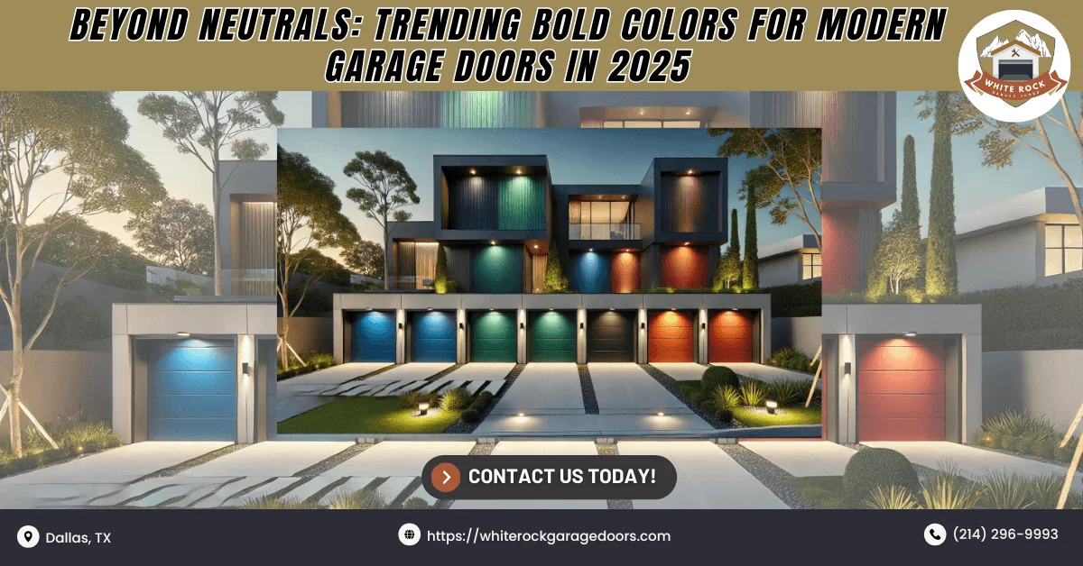 Worker pointing at a damaged overhead door during commercial garage door repair.